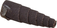 Merit Abrasives - 1-1/2" Long x 1/2" Diam, Aluminum Oxide, Full Taper Cartridge Roll - 120 Grit, 1/8" Pilot Hole Diam, Fine Grade - Exact Tooling