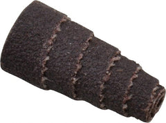 Merit Abrasives - 1" Long x 1/2" Diam, Aluminum Oxide, Full Taper Cartridge Roll - 80 Grit, 1/8" Pilot Hole Diam, Medium Grade - Exact Tooling