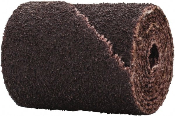 Merit Abrasives - 3/4" Max Roll Diam x 1" OAL, 80 Grit Aluminum Oxide Straight Cartridge Roll - 3/16" Pilot Hole Diam, Medium Grade - Exact Tooling