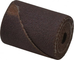 Merit Abrasives - 3/4" Max Roll Diam x 1" OAL, 120 Grit Aluminum Oxide Straight Cartridge Roll - 3/16" Pilot Hole Diam, Fine Grade - Exact Tooling