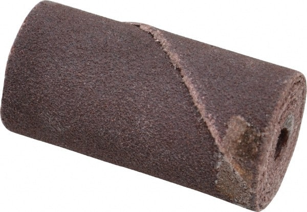 Merit Abrasives - 3/4" Max Roll Diam x 1-1/2" OAL, 120 Grit Aluminum Oxide Straight Cartridge Roll - 3/16" Pilot Hole Diam, Fine Grade - Exact Tooling