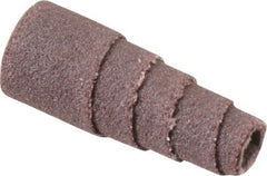 Merit Abrasives - 1" Long x 3/8" Diam, Aluminum Oxide, Full Taper Cartridge Roll - 180 Grit, 1/8" Pilot Hole Diam, Very Fine Grade - Exact Tooling