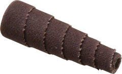 Merit Abrasives - 1-1/2" Long x 1/2" Diam, Aluminum Oxide, Full Taper Cartridge Roll - 180 Grit, 1/8" Pilot Hole Diam, Very Fine Grade - Exact Tooling