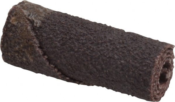 Merit Abrasives - 3/8" Max Roll Diam x 1" OAL, 80 Grit Aluminum Oxide Straight Cartridge Roll - 1/8" Pilot Hole Diam, Medium Grade - Exact Tooling