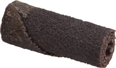 Merit Abrasives - 3/8" Max Roll Diam x 1" OAL, 80 Grit Aluminum Oxide Straight Cartridge Roll - 1/8" Pilot Hole Diam, Medium Grade - Exact Tooling