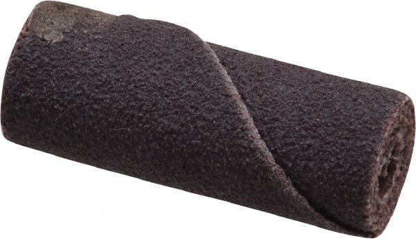 Merit Abrasives - 3/8" Max Roll Diam x 1" OAL, 120 Grit Aluminum Oxide Straight Cartridge Roll - 1/8" Pilot Hole Diam, Fine Grade - Exact Tooling