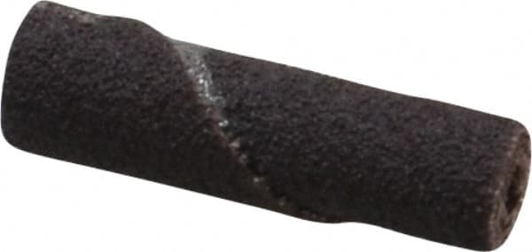 Merit Abrasives - 3/8" Max Roll Diam x 1-1/2" OAL, 80 Grit Aluminum Oxide Straight Cartridge Roll - 1/8" Pilot Hole Diam, Medium Grade - Exact Tooling