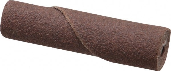 Merit Abrasives - 3/8" Max Roll Diam x 1-1/2" OAL, 120 Grit Aluminum Oxide Straight Cartridge Roll - 1/8" Pilot Hole Diam, Fine Grade - Exact Tooling
