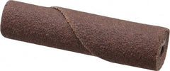 Merit Abrasives - 3/8" Max Roll Diam x 1-1/2" OAL, 120 Grit Aluminum Oxide Straight Cartridge Roll - 1/8" Pilot Hole Diam, Fine Grade - Exact Tooling
