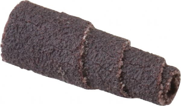 Merit Abrasives - 1" Long x 3/8" Diam, Aluminum Oxide, Full Taper Cartridge Roll - 80 Grit, 1/8" Pilot Hole Diam, Medium Grade - Exact Tooling