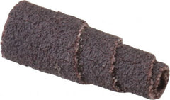 Merit Abrasives - 1" Long x 3/8" Diam, Aluminum Oxide, Full Taper Cartridge Roll - 80 Grit, 1/8" Pilot Hole Diam, Medium Grade - Exact Tooling