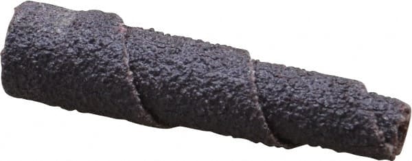 Merit Abrasives - 1-1/2" Long x 3/8" Diam, Aluminum Oxide, Full Taper Cartridge Roll - 80 Grit, 1/8" Pilot Hole Diam, Medium Grade - Exact Tooling
