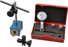 SPI - 0.0005" Graduation, 0-100 Dial Reading, Indicator & Base Kit - 0.0005 Inch Graduation, Includes Dial Test Indicator Set, Magnetic Base - Exact Tooling
