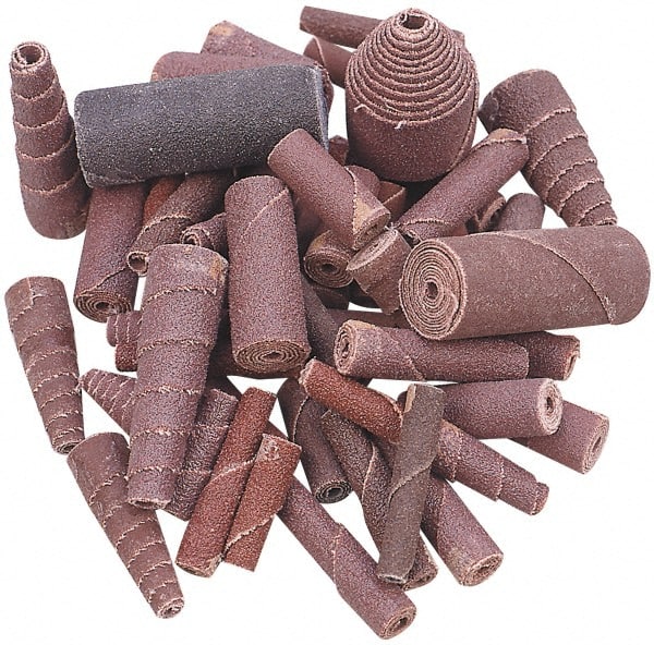 Merit Abrasives - 5/8" Max Roll Diam x 1-1/2" OAL, 36 Grit Straight Cartridge Roll - 3/16" Pilot Hole Diam, Very Coarse Grade - Exact Tooling