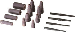 Merit Abrasives - 50 Piece Aluminum Oxide Cartridge Roll Set - 60, 80 & 120 Grit, Includes 4 Mandrels - Exact Tooling