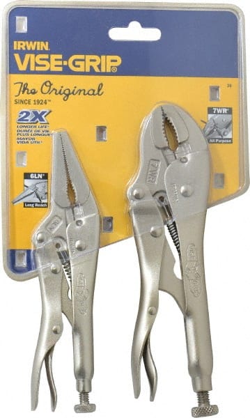 Irwin - 2 Piece Locking Plier Set - Comes in Display Card - Exact Tooling