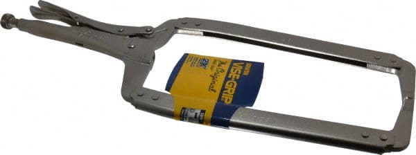 Irwin - 18" OAL C-Clamp Locking Pliers - 9-1/2" Jaw Depth, 8" Jaw Opening - Exact Tooling