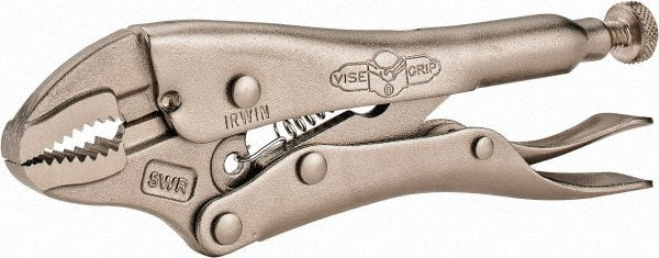 Irwin - 5" OAL Curved Jaw Locking Pliers - 1-1/4" Jaw Opening, Standard Handle - Exact Tooling