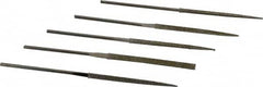Value Collection - 5 Piece Diamond Pattern File Set - 5-1/2" Long, Coarse Coarseness, Set Includes Flat, Round, Square, Three Square - Exact Tooling