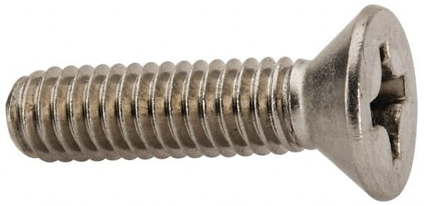 Value Collection - 5/16-18 UNC, 1-1/4" OAL Phillips Drive Machine Screw - Flat Head, Grade 316 Stainless Steel, Uncoated, Without Washer - Exact Tooling