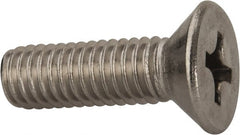 Value Collection - 3/8-16 UNC, 1-1/4" OAL Phillips Drive Machine Screw - Flat Head, Grade 316 Stainless Steel, Uncoated, Without Washer - Exact Tooling