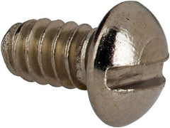 Value Collection - #6-32 UNC, 1/4" Length Under Head Slotted Drive Machine Screw - Round Head, Grade 316 Stainless Steel, Uncoated, Without Washer - Exact Tooling