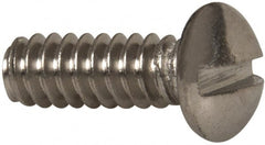 Value Collection - #6-32 UNC, 3/8" Length Under Head Slotted Drive Machine Screw - Round Head, Grade 316 Stainless Steel, Uncoated, Without Washer - Exact Tooling