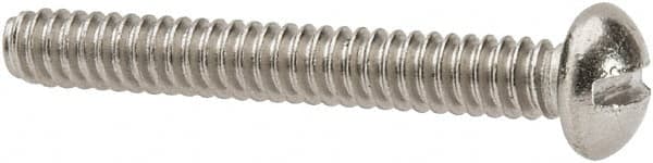 Value Collection - #6-32 UNC, 1" Length Under Head Slotted Drive Machine Screw - Round Head, Grade 316 Stainless Steel, Uncoated, Without Washer - Exact Tooling