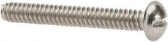 Value Collection - #6-32 UNC, 1" Length Under Head Slotted Drive Machine Screw - Round Head, Grade 316 Stainless Steel, Uncoated, Without Washer - Exact Tooling