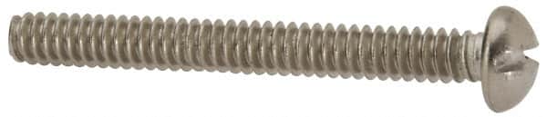 Value Collection - #6-32 UNC, 1-1/4" Length Under Head Slotted Drive Machine Screw - Round Head, Grade 316 Stainless Steel, Uncoated, Without Washer - Exact Tooling