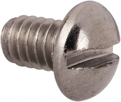 Value Collection - #8-32 UNC, 1/4" Length Under Head Slotted Drive Machine Screw - Round Head, Grade 316 Stainless Steel, Uncoated, Without Washer - Exact Tooling