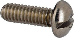 Value Collection - #8-32 UNC, 1/2" Length Under Head Slotted Drive Machine Screw - Round Head, Grade 316 Stainless Steel, Uncoated, Without Washer - Exact Tooling
