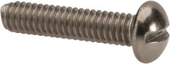 Value Collection - #8-32 UNC, 3/4" Length Under Head Slotted Drive Machine Screw - Round Head, Grade 316 Stainless Steel, Uncoated, Without Washer - Exact Tooling