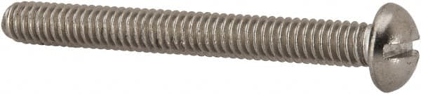 Value Collection - #8-32 UNC, 1-1/2" Length Under Head Slotted Drive Machine Screw - Round Head, Grade 316 Stainless Steel, Uncoated, Without Washer - Exact Tooling