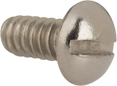 Value Collection - #10-24 UNC, 3/8" Length Under Head Slotted Drive Machine Screw - Round Head, Grade 316 Stainless Steel, Uncoated, Without Washer - Exact Tooling