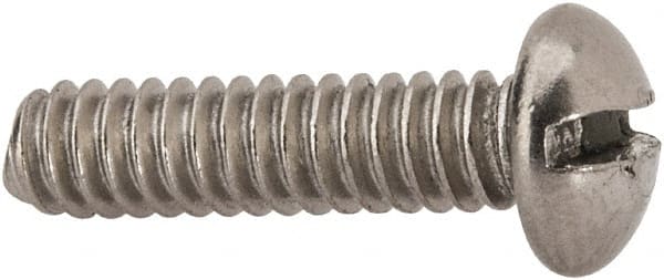 Value Collection - #10-24 UNC, 3/4" Length Under Head Slotted Drive Machine Screw - Round Head, Grade 316 Stainless Steel, Uncoated, Without Washer - Exact Tooling