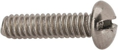 Value Collection - #10-24 UNC, 3/4" Length Under Head Slotted Drive Machine Screw - Round Head, Grade 316 Stainless Steel, Uncoated, Without Washer - Exact Tooling