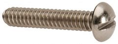 Value Collection - #10-24 UNC, 1" Length Under Head Slotted Drive Machine Screw - Round Head, Grade 316 Stainless Steel, Uncoated, Without Washer - Exact Tooling