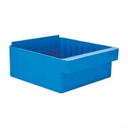 Quantum Storage - 28 Lb. Load Capacity, 11-5/8" Deep, Blue High-Impact Polystyrene Drawer Bin - 4-5/8" High x 11-1/8" Wide x 11-5/8" Long - Exact Tooling
