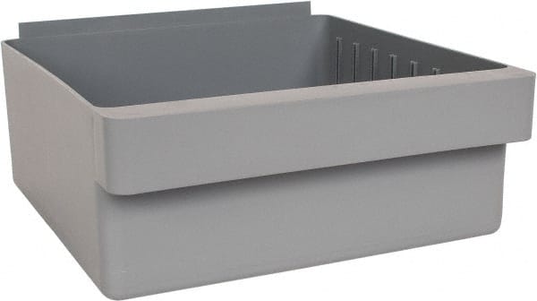 Quantum Storage - 28 Lb. Load Capacity, 11-5/8" Deep, Gray High-Impact Polystyrene Drawer Bin - 4-5/8" High x 11-1/8" Wide x 11-5/8" Long - Exact Tooling