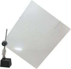 PRO-SAFE - Acrylic Flat Base & Shield - 10" Wide x 12" Long x 1/8" Thick, 9" Arm Reach, Magnetic Base, For General Purpose Use - Exact Tooling