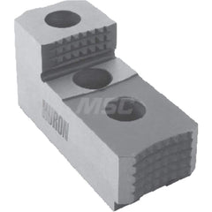 Huron Machine Products - Hard Lathe Chuck Jaws; Jaw Type: Top Jaws ; Jaw Interface Type: 1.5mm x 60 Serrated ; Maximum Compatible Chuck Diameter (Inch): 12 ; Number of Steps: 1 ; Material: Case Hardened 1018 ; Overall Width/Diameter (Inch): 2.00 - Exact Tooling