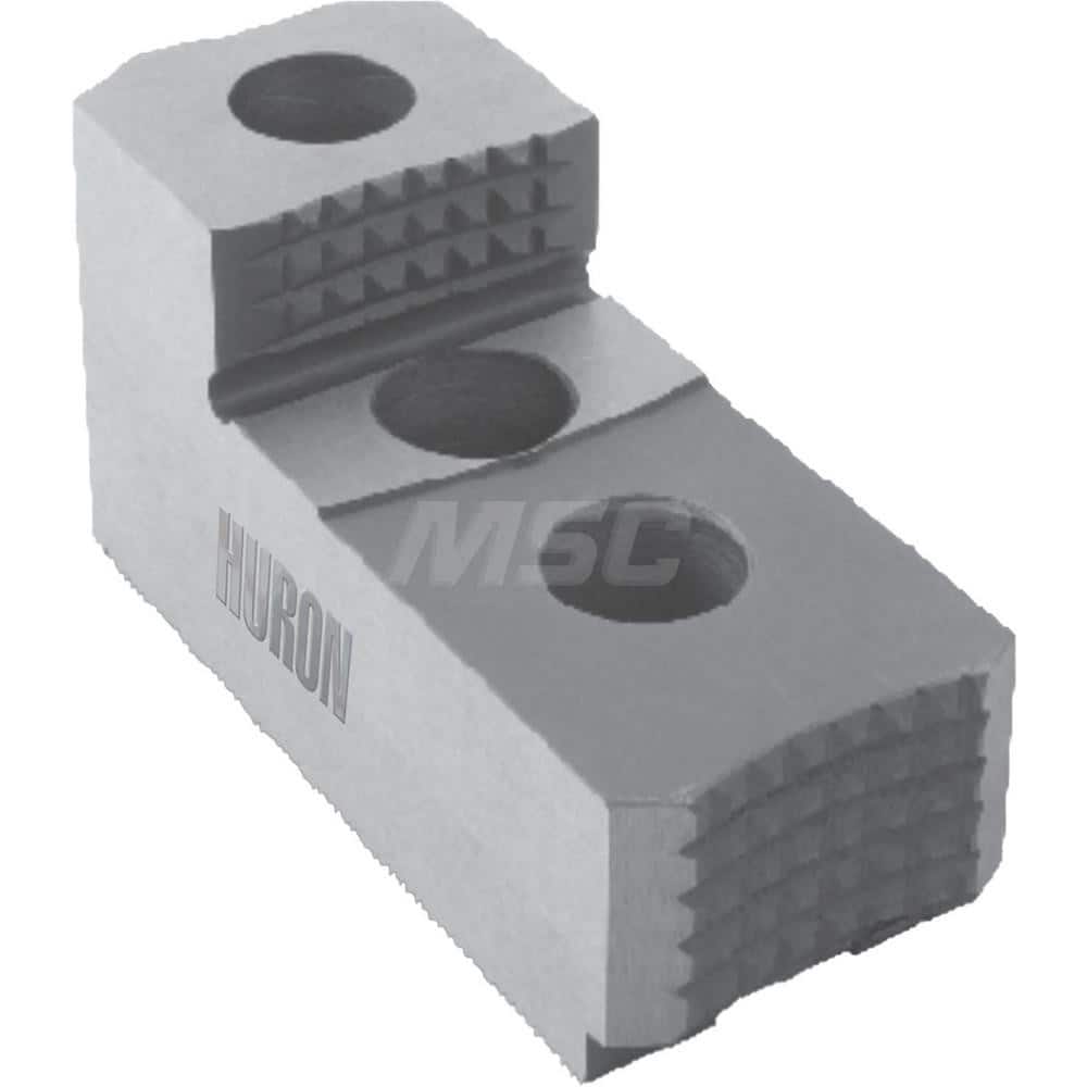 Huron Machine Products - Hard Lathe Chuck Jaws; Jaw Type: Hard Top Jaws ; Jaw Interface Type: 1.5mm x 60 Serrated ; Maximum Compatible Chuck Diameter (Inch): 10 ; Number of Steps: 1 ; Material: Case Hardened 1018 ; Overall Width/Diameter (Inch): 1-3/4 - Exact Tooling