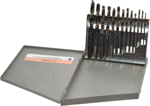Triumph Twist Drill - 1/16 to 1/4", 135° Point, High Speed Steel Maintenance Length Drill Bit Set - Exact Tooling