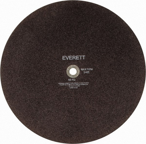 Everett - 22" Aluminum Oxide Cutoff Wheel - 3/16" Thick, 1" Arbor, Use with Gas Powered Saws - Exact Tooling
