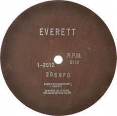 Everett - 14" Aluminum Oxide Cutoff Wheel - 1/8" Thick, 1" Arbor, Use with Gas Powered Saws - Exact Tooling