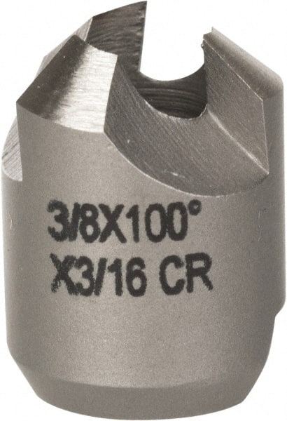 Made in USA - 3/8" Cutter Head Diam, 3/16" Pilot Hole Diam, High Speed Steel Reverse Countersink - Exact Tooling