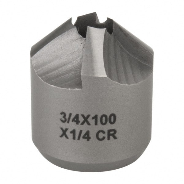 Made in USA - 4 Flutes, 3/4" Cutter Head Diam, 1/4" Pilot Hole Diam, High Speed Steel Reverse Countersink - Exact Tooling