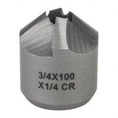 Made in USA - 4 Flutes, 3/4" Cutter Head Diam, 1/4" Pilot Hole Diam, High Speed Steel Reverse Countersink - Exact Tooling