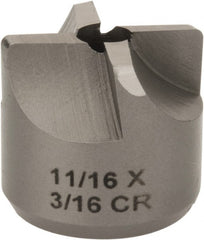 Made in USA - 4 Flutes, 11/16" Diam, 3/16" Pilot Hole Diam, High Speed Steel Reverse Counterbore - Exact Tooling
